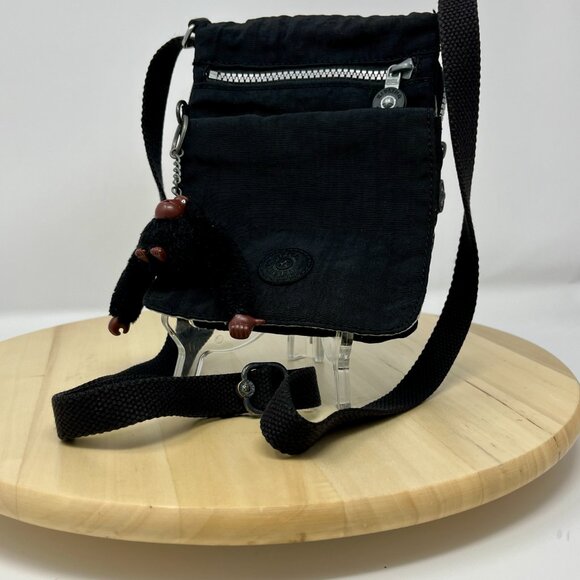 Kipling Crossbody Bag  Small Black Nylon  w/Mascot - Picture 2 of 14